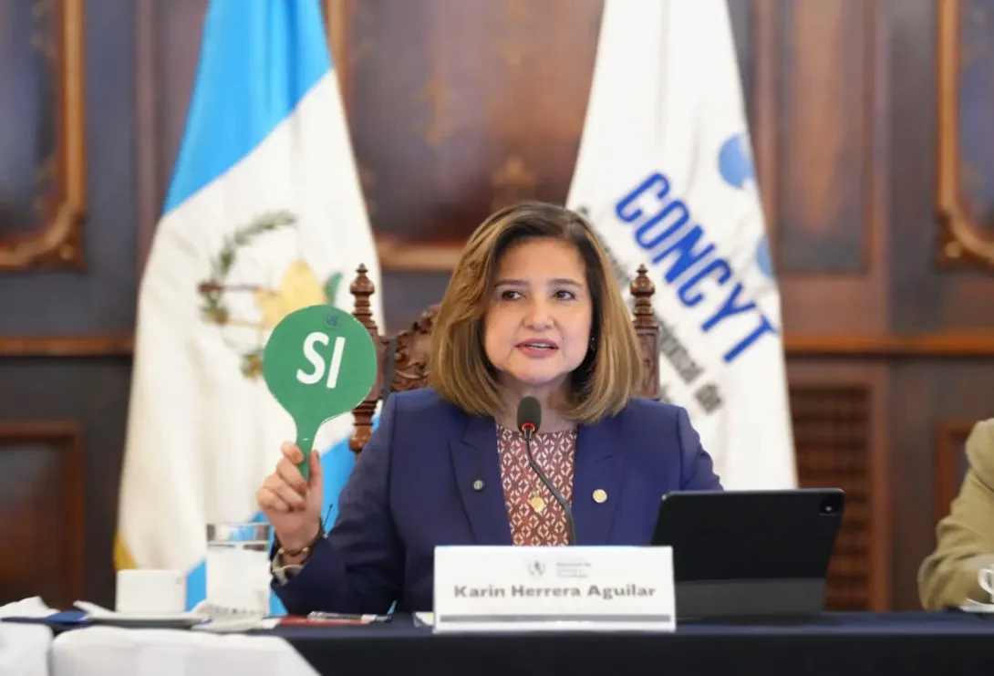 Vicepresidenta, Dra. Karin Herrera durante la reunión